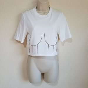 Sandro Strassy Bustier Cropped Tee